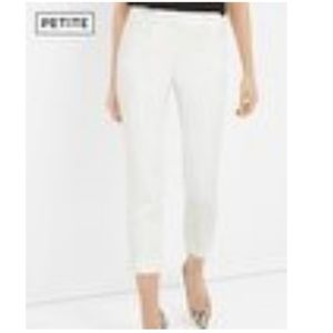 WHBM Cream Colored Straight Crop Pants 6P